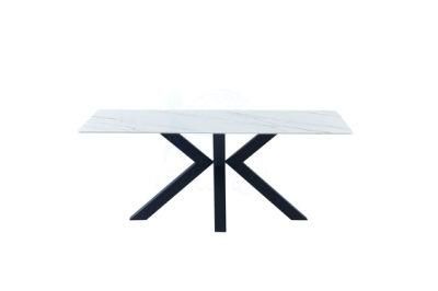 Modern Furniture Ceramic Top Marble Dining Room Fixed Table