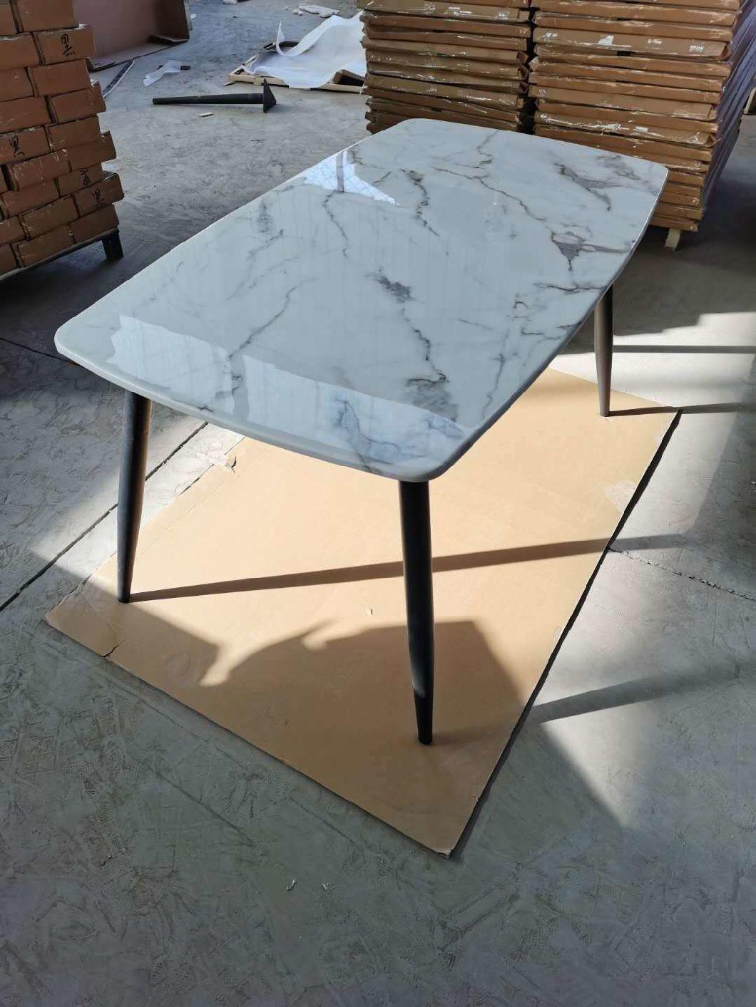 Italian Luxury Rectangular Artificial Stone Dining Table Modern Living Room Dining Table