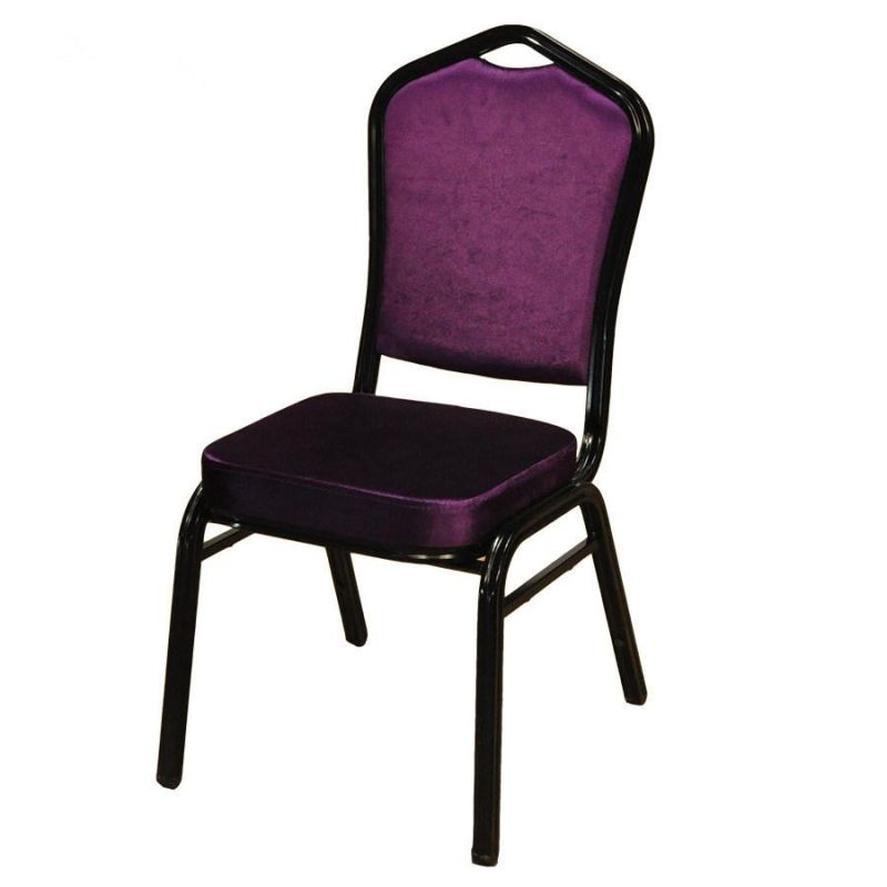 China Manufacture Restaurant Party Colorful Stacking Steel Leg Banquet Chairs