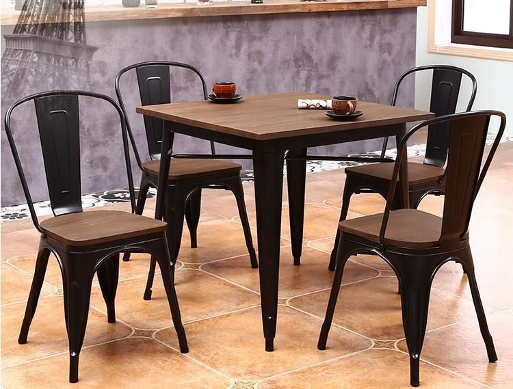 Commercial Furniture Vintage Style Restaurant Design Free Sample Bistro Cafe Style Metal Frame Dining Chair