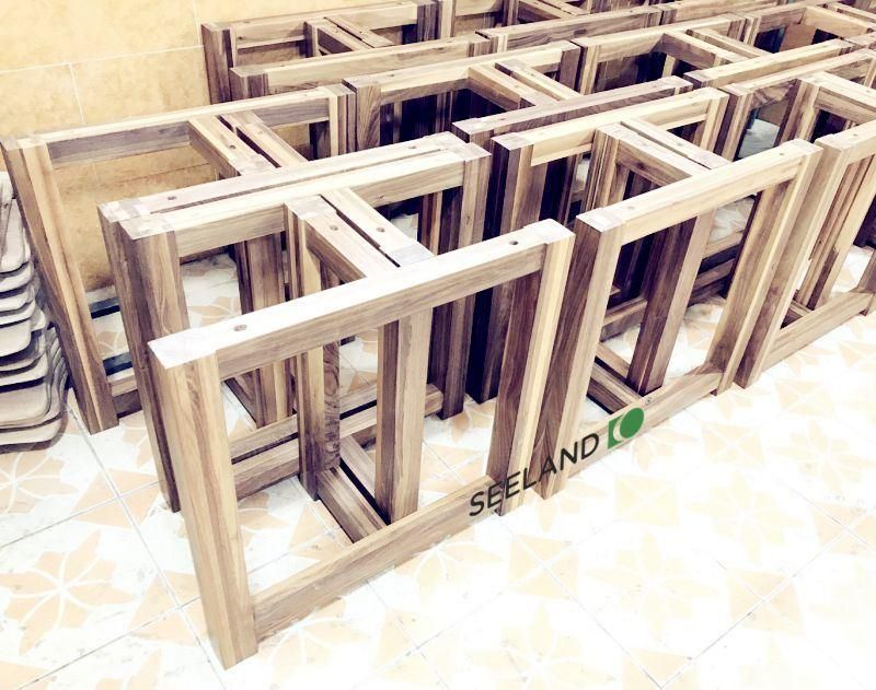 Walnut Solid Wood Tablebase / Metal Table Legs for Dining Table Set