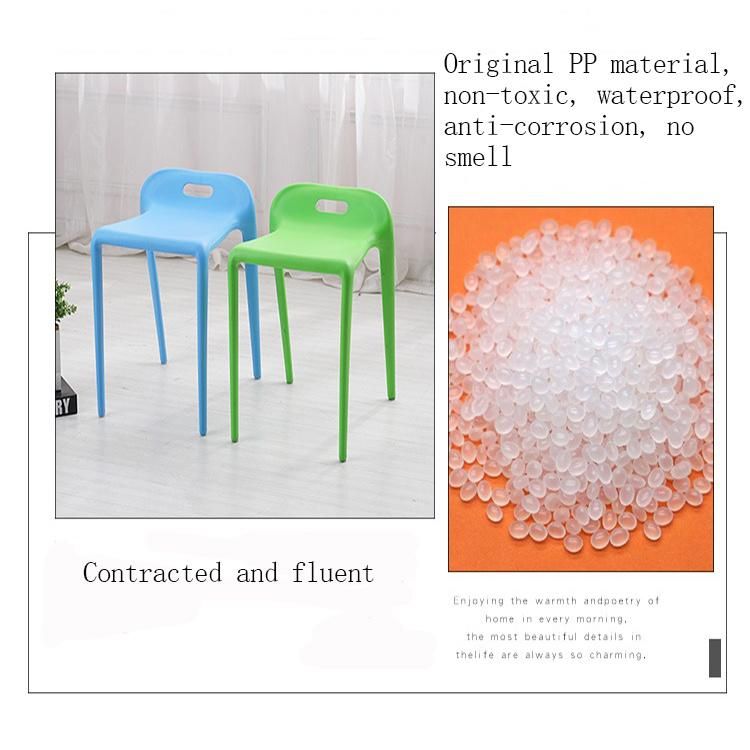 Chinese Furniture Supplier Nordic Plastic Banquet Chair Backless Stool Restaurant Hotel Home Living Room Reception Table and Chair Orange