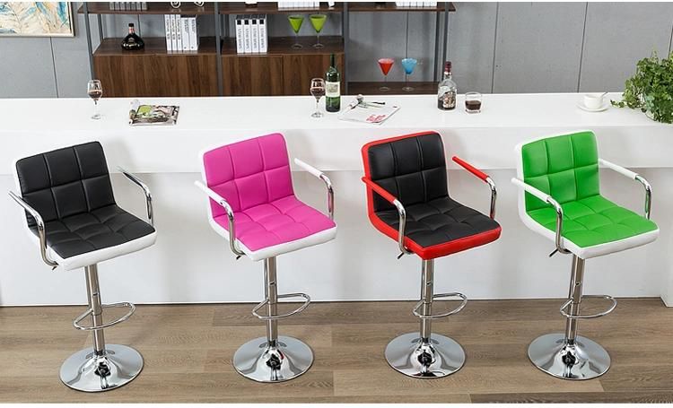 New Event Furniture Modern Barber Chairs with Armrest Bar Kitchen Stool Nordic Faux Leather Swivel Chair Soft Bar Chair