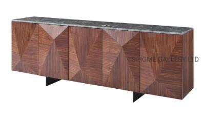 Cabinet Hotel Stainless Steel Indoor Metal Wooden Marble Factory Sideboard