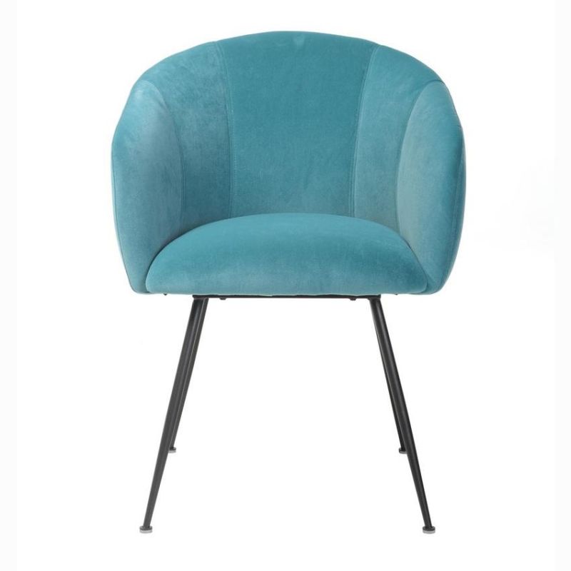 China Factory Wholesale High Quality Green Velvet Metal Dining Chair