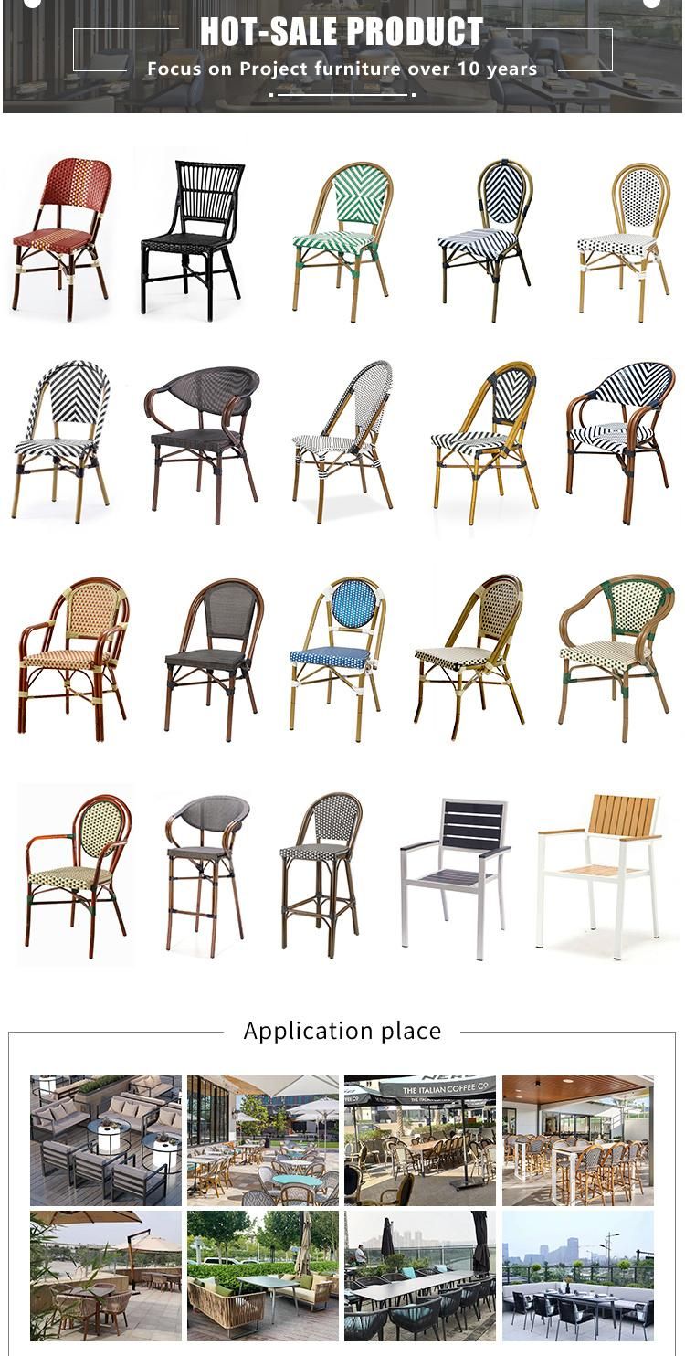 (SP-OC428) New Arrival Backrest Aluminum Frame with PE Rattan Outdoor Chair for Restaurant