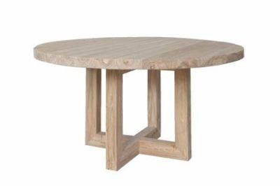 Kvj-Rr30 Reclaimed Wood Round Rustic Antique Dining Table