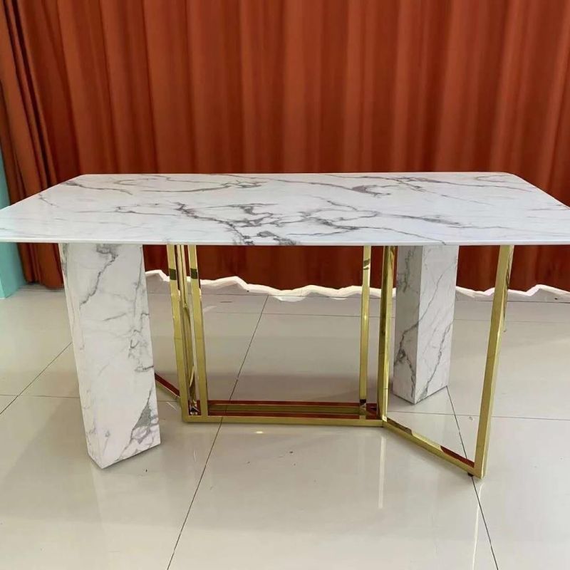 Modern Restaurant Sets Italian Luxury Design Marble Top Dining Table