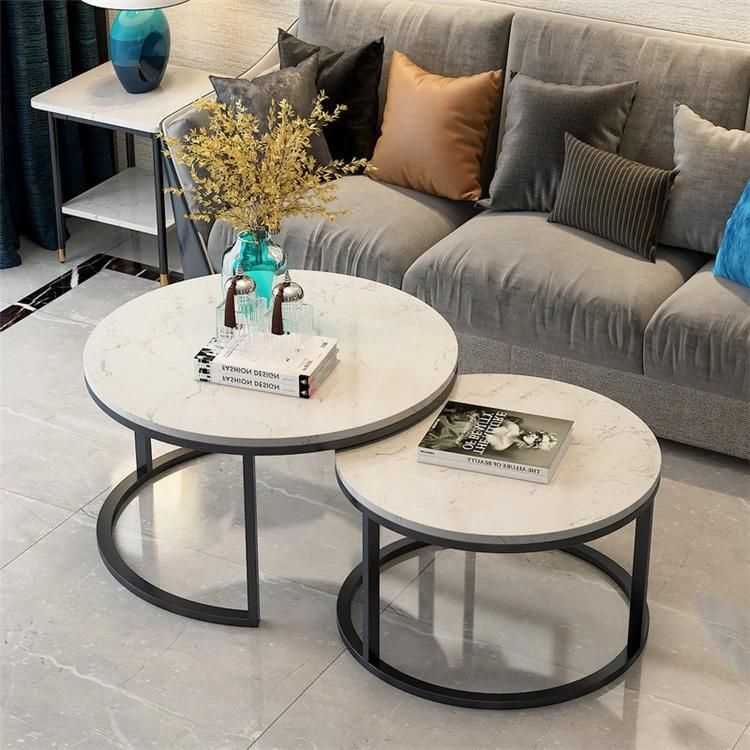 Coffee Table Chair Set Modern Marble Round Coffee Table Living Room Furniture Small Side Tea Coffee Table