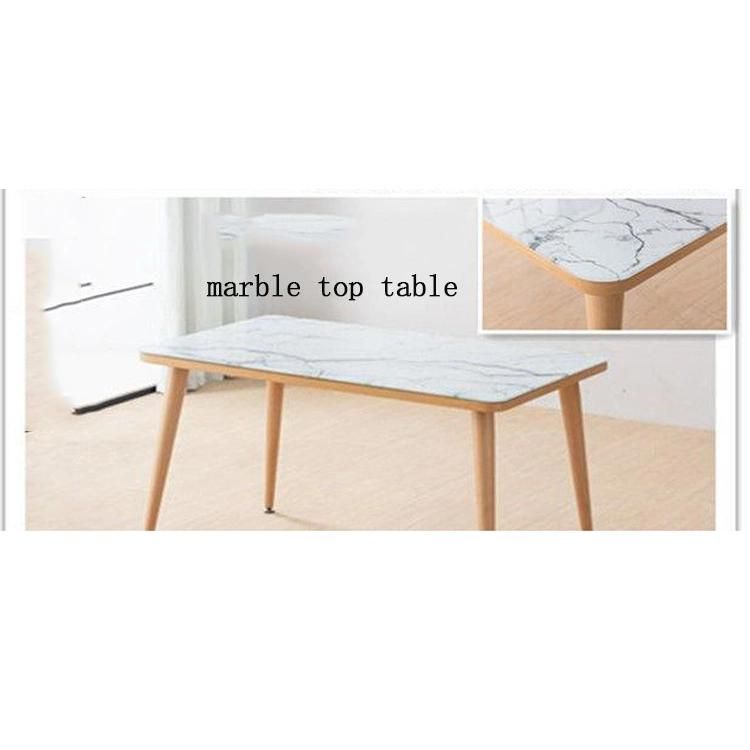 Family Commonly Used Models Living Room Table American Marble Furniture Modern and Simple Dining Table Modern