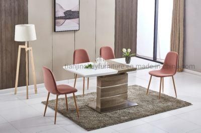 Luxury Modern Restaurant Kitchen Dining Room Table Rectangle Square Round MDF Wooden Marble Texture Dining Table Dining Table