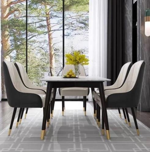 Luxury Design Restaurant Velvet Designer Metal Leg Dining Chairs