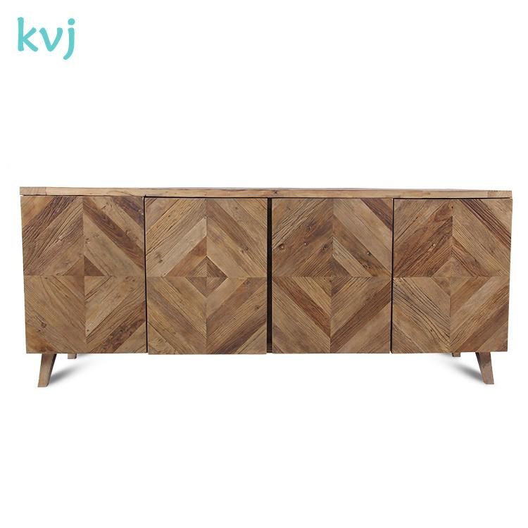 Kvj-7300 Rustic Vintage Solid Wood Storage Recycled Fir Cabinet