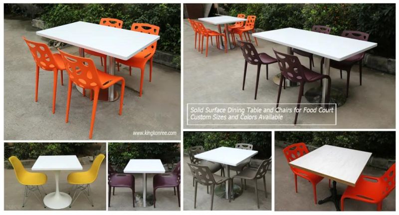 4 Seats Solid Surface Top Dining Table Set