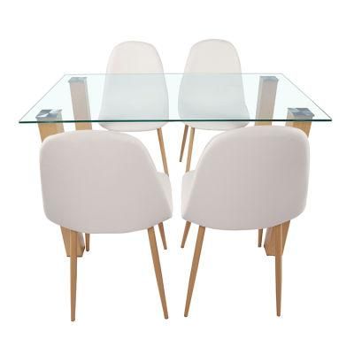 Heat Transfer Iron Pipe Modern Designs Glass Living Room Furniture Restaurant Modern Style Dining Table