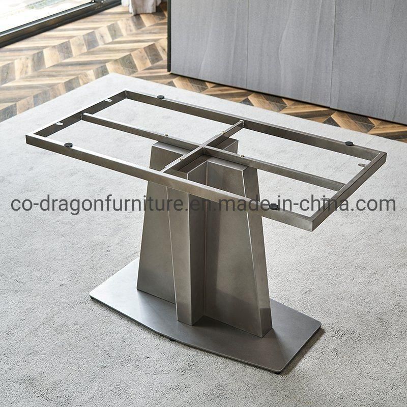 New Design Dining Furniture Steel Dining Table with Marble Top