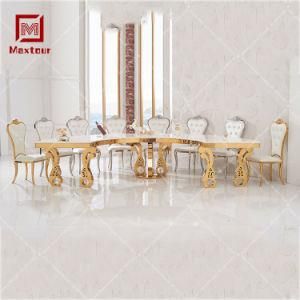 General Use LED Golden Stainless Steel Half Moon Wedding Table for Hotel Which Can Be Combined