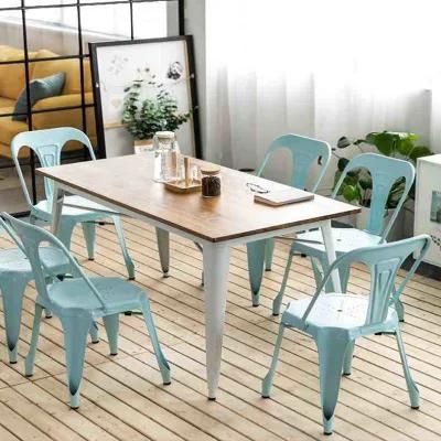 Industrial Vintage Dining Metal Multipl&prime;s Chair Wood Top