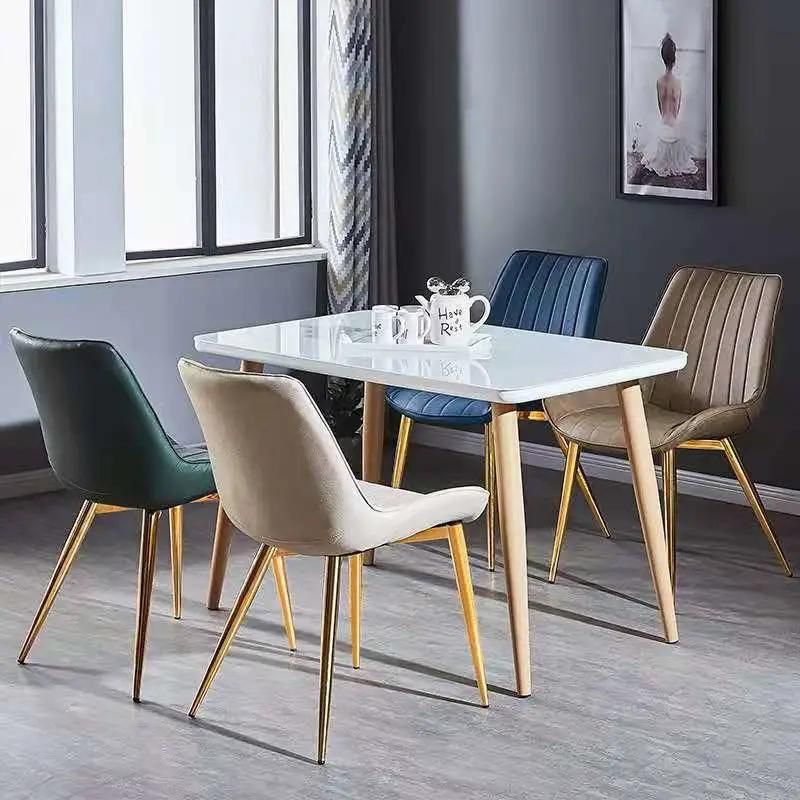 Hot Sale Simple Design Armless Metal Frame Leg Dining Chair