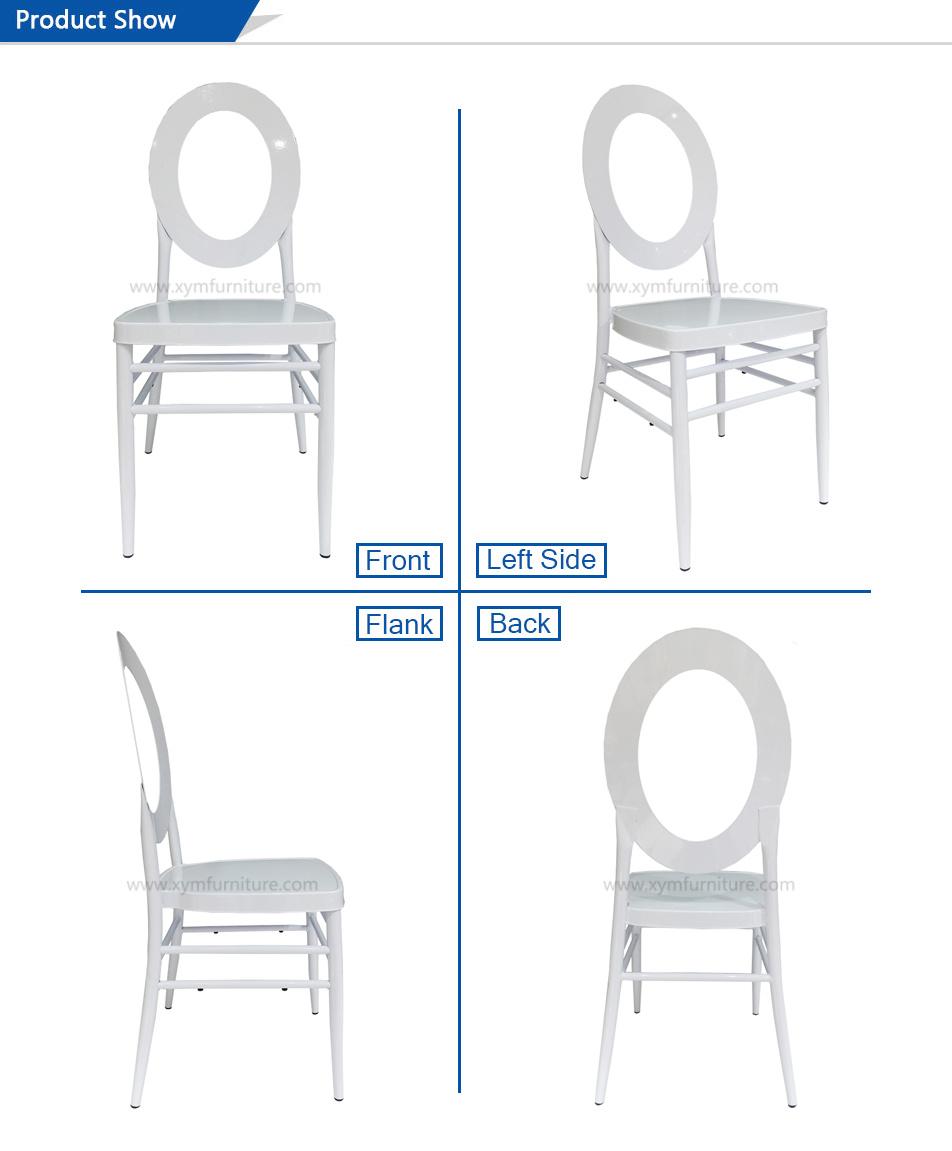 Round Back Wedding Event Party Used White Metal Chiavari Chair