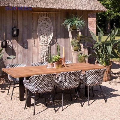 Modern Style Rattan Chair Garden Patio Dining Table Set