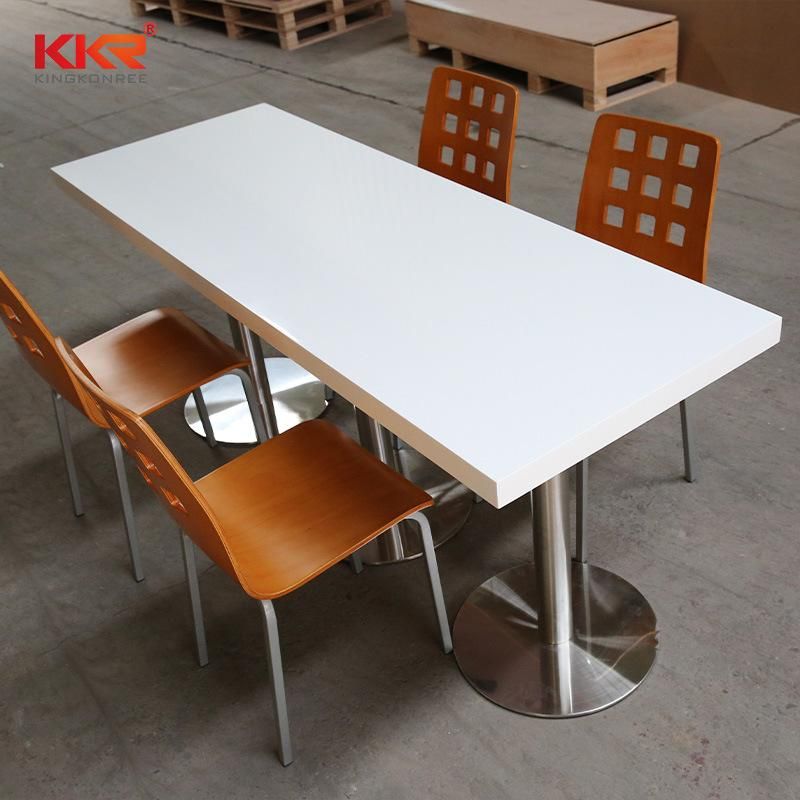 Stain Resistance Solid Surface Restaurant Dining Table with Logo Customized Size Tables