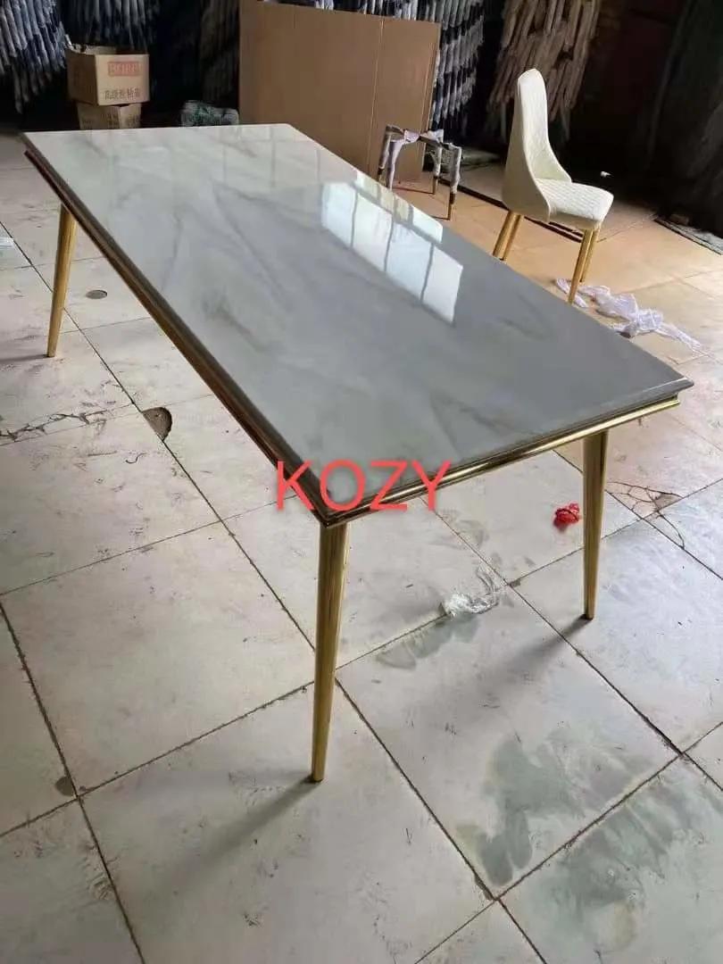 Factory Wholesale Custom Acceptable Dinner Furniture Luxury Dining Table Set Dining Table Comedor White Marble Dining Table