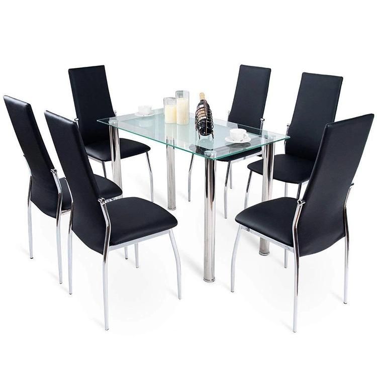 Antique Italy Style Dining Chairs Synthetic Leather Black Silla De Plastico Metal Modern Dining Room Chairs