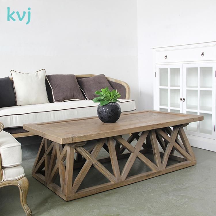 Kvj-7334 Rustic Antique Vintage Solid Wood Coffee Table