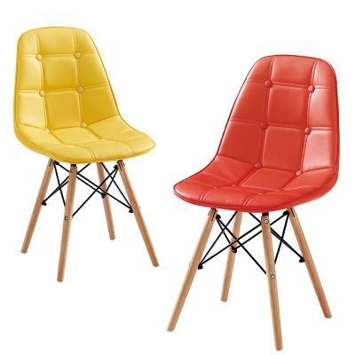 2022 Hot Sale Different Colors Optional PU Leather Dining Chair Kitchen Chair with Beech Wood Legs