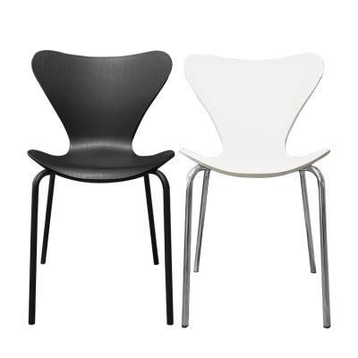 Wholesale Home Furniture Metal Frame Dining Chair Black PP Plastic Chair for Living Room