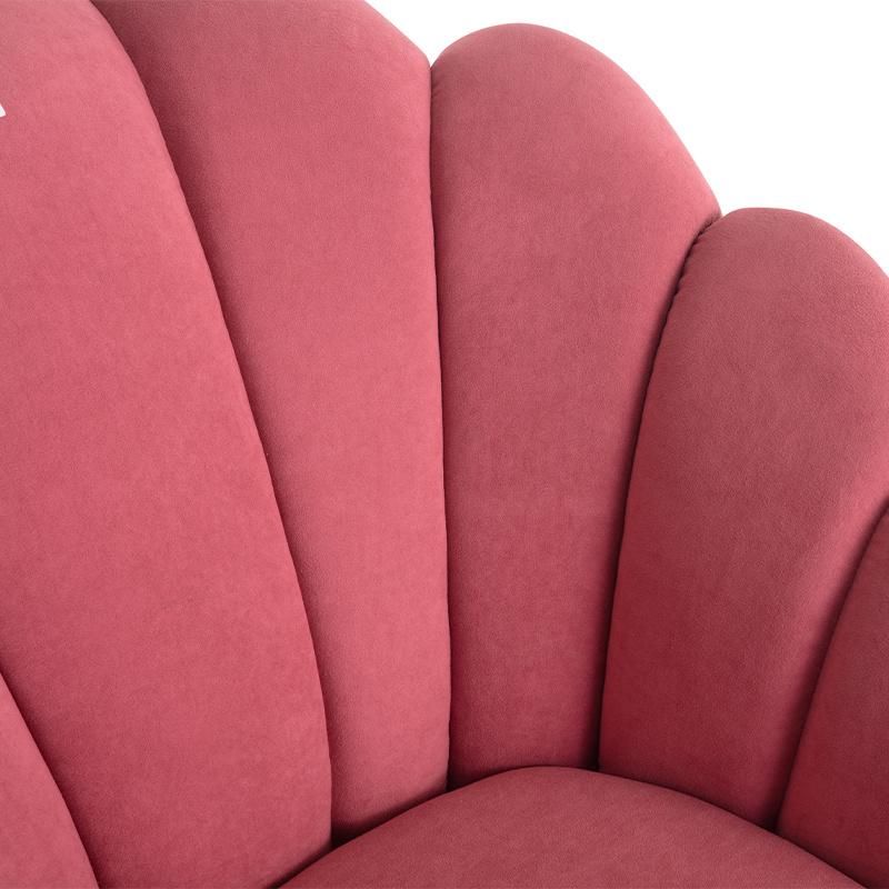 Hot Selling Home Furniture Nordic Simple Style Luxury Single Chair Pink Nordic Velvet Armchair Dining Chair