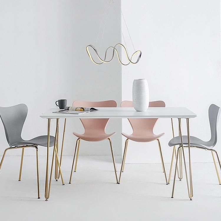 Modern Restaurant Dining Table and Chair Set French Fashion Multi-Person Dining Table and Chair Simple Nordic Soft Bag Chair MDF Table Gold-Plated High-Grade