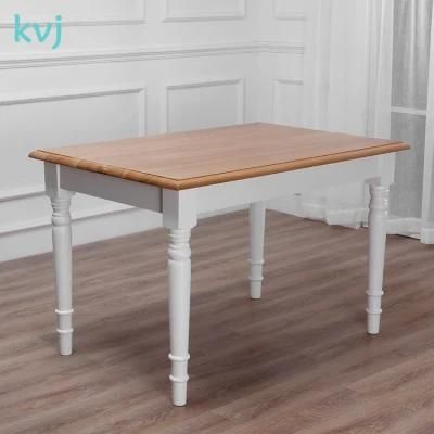 Kvj-7257 America Oak Wood White Rectangle Nordic Dining Table