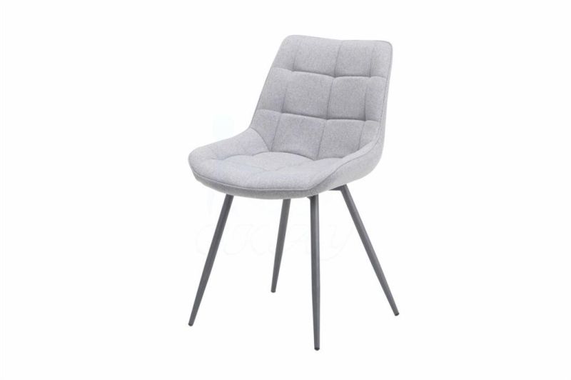 Manufacture PU or Fabric Leather Dining Chair Chrome Z Shape Dinig Chair