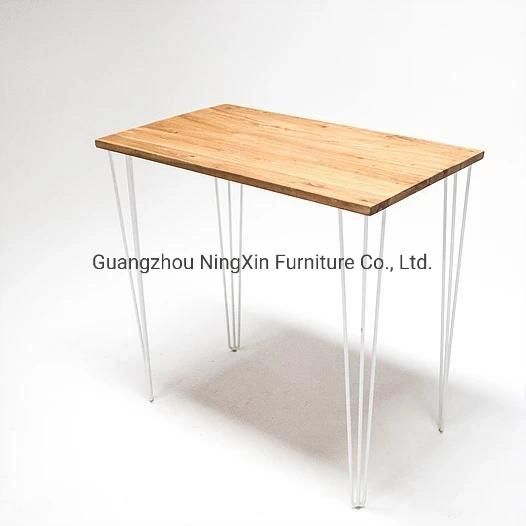 Stylish Design Wholesale Furniture Hairpin Wooden Frame Large Dining Table for Coffee Shop