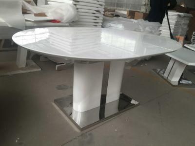 Modern Marble Stretchable Oval Dining Table