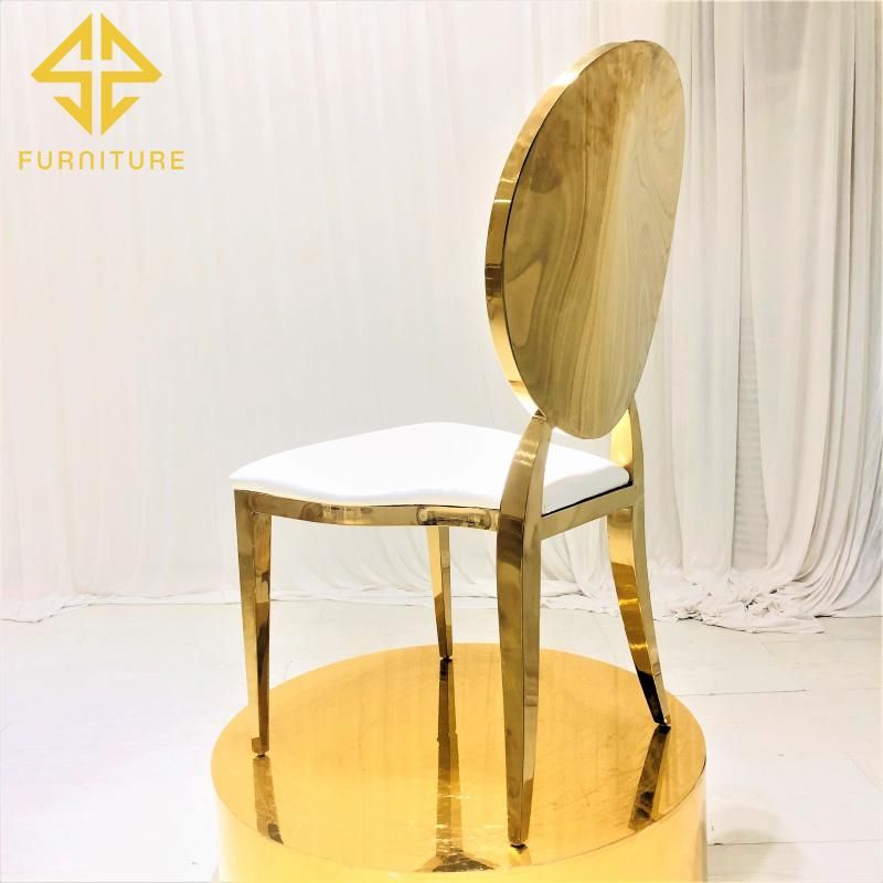 New Design Hotel Furniture Gold Event Dining Stainless Steel Chair