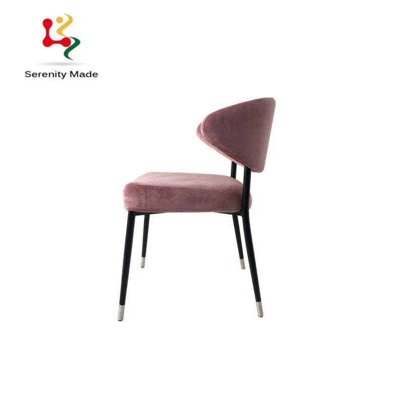 Commercial Restaurant Furniture Upholstered Dining Chairs with Metal Legs