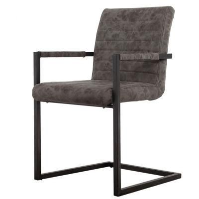 Manufacturer China Factory Designer Furniture Modern Black Metal Leather PU Dining Chair