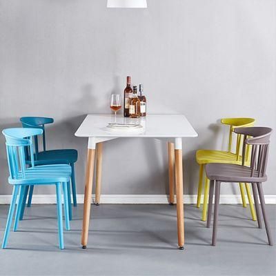 Online Shipping Farmhouse Restaurant Bistro Modern Leisure Plastic Designer Easy Armless Windsor Chair for Dining