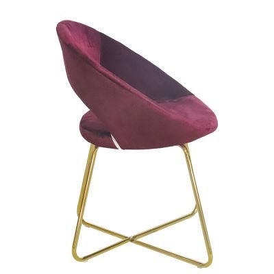 Hot Sale Modern Design Home Furniture Dining Chair Colored Velvet Dining Chair with Iron Legs