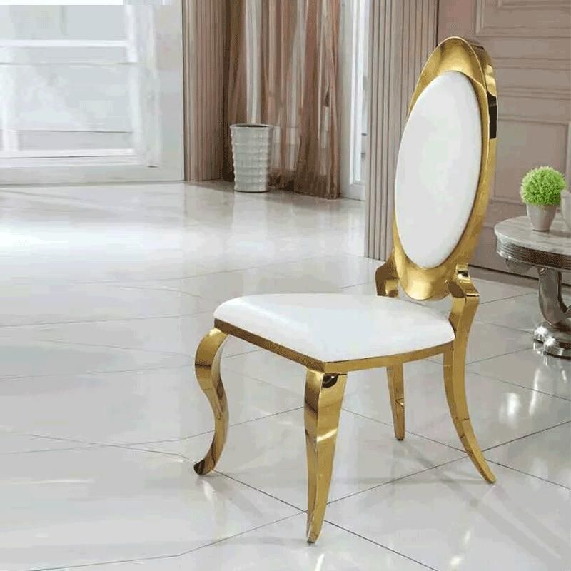 Wholesale Antique Design Golden High Back Hotel Used Wedding Chair Stainless Steel Chair