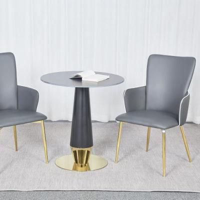 Hot Sell Modern Design High Quality PU Leather Metal Leg Dining Chair