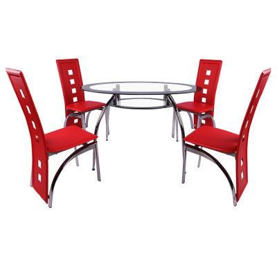 Wholesale Dining Room Furniture Metal Frame High Back Customized Color PVC Dining Chair Sillas Cadeira Fabric Chairs Sil