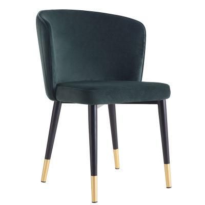 Wholesale Customized Velvet PU Leather Aluminum Wood Like Wooden Grain Dining Chair