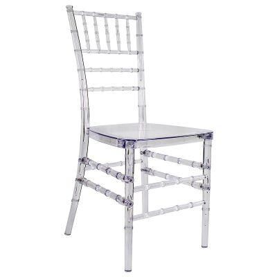 Ultraviolet-Proof Stacking Transparent Acrylic Wedding Resin Chiavari Chair for Wholesale