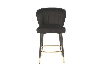 Modern Italian Style Black Flannel Seat