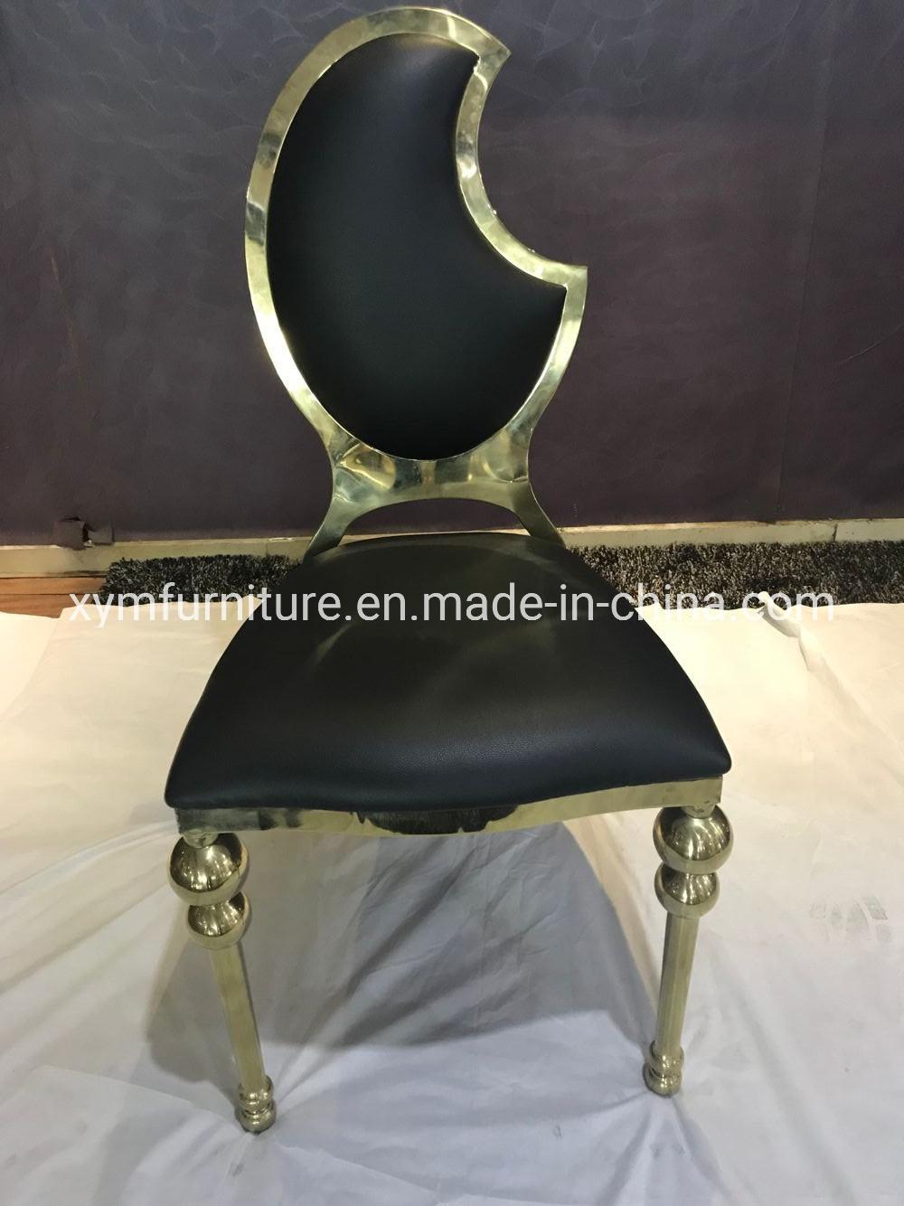 Moon Shape Gold Frame Stainless Steel Furniture Hotel Dining Chair