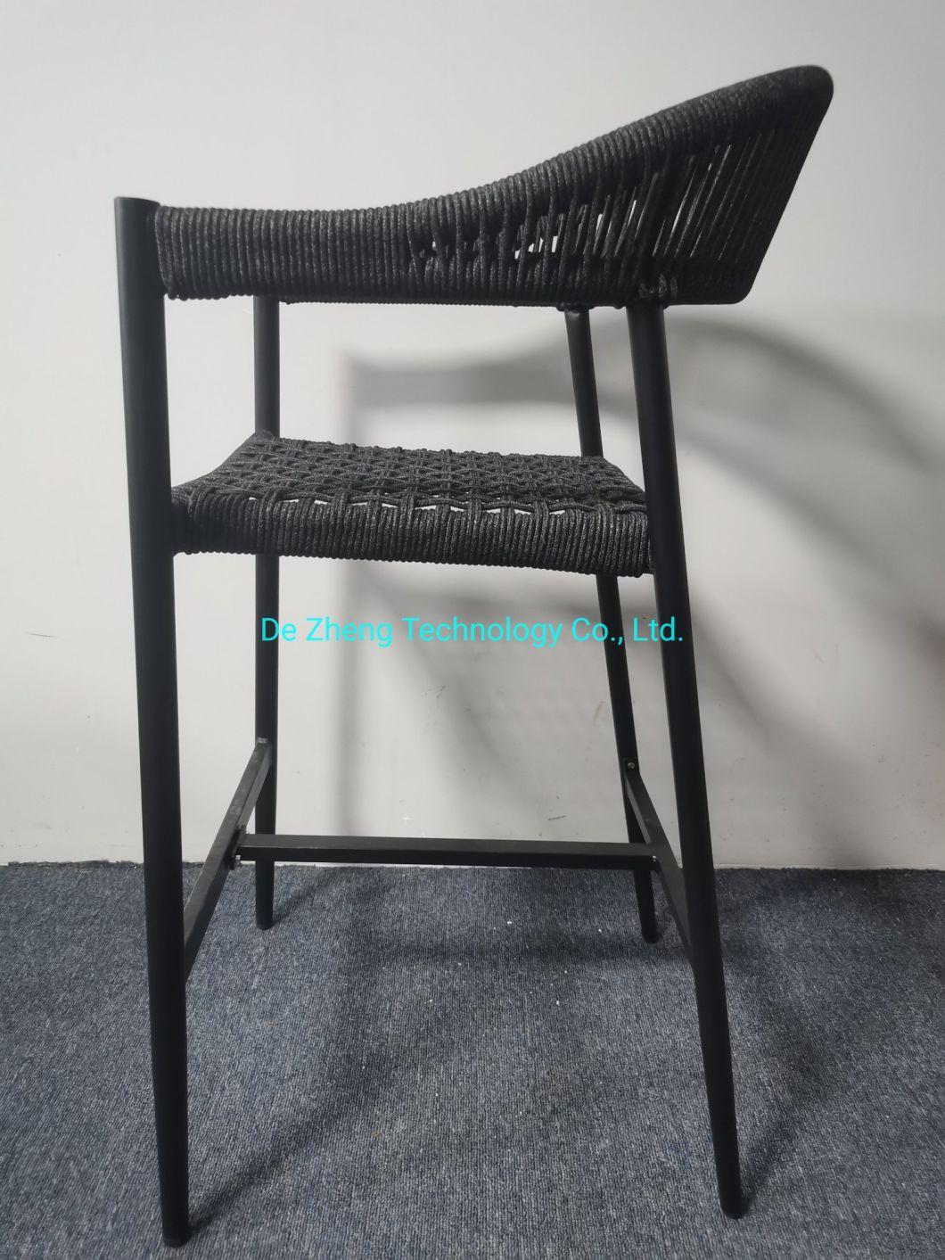 New Arrival Garden Chair Set Hotsale Metal Rope Chair Outdoor Aluminum Rust Proof Rope Bar Chair